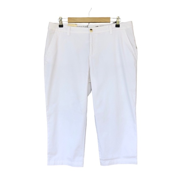 Sonoma Life + Style Cotton Blend Mid Rise Capri Stretch White Pants 12 - Picture 1 of 10